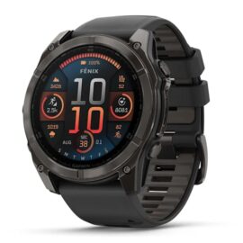 010-02905-21 GARMIN fēnix® 8 51 mm, AMOLED Titane Carbon Gray DLC avec bracelet en silicone noir